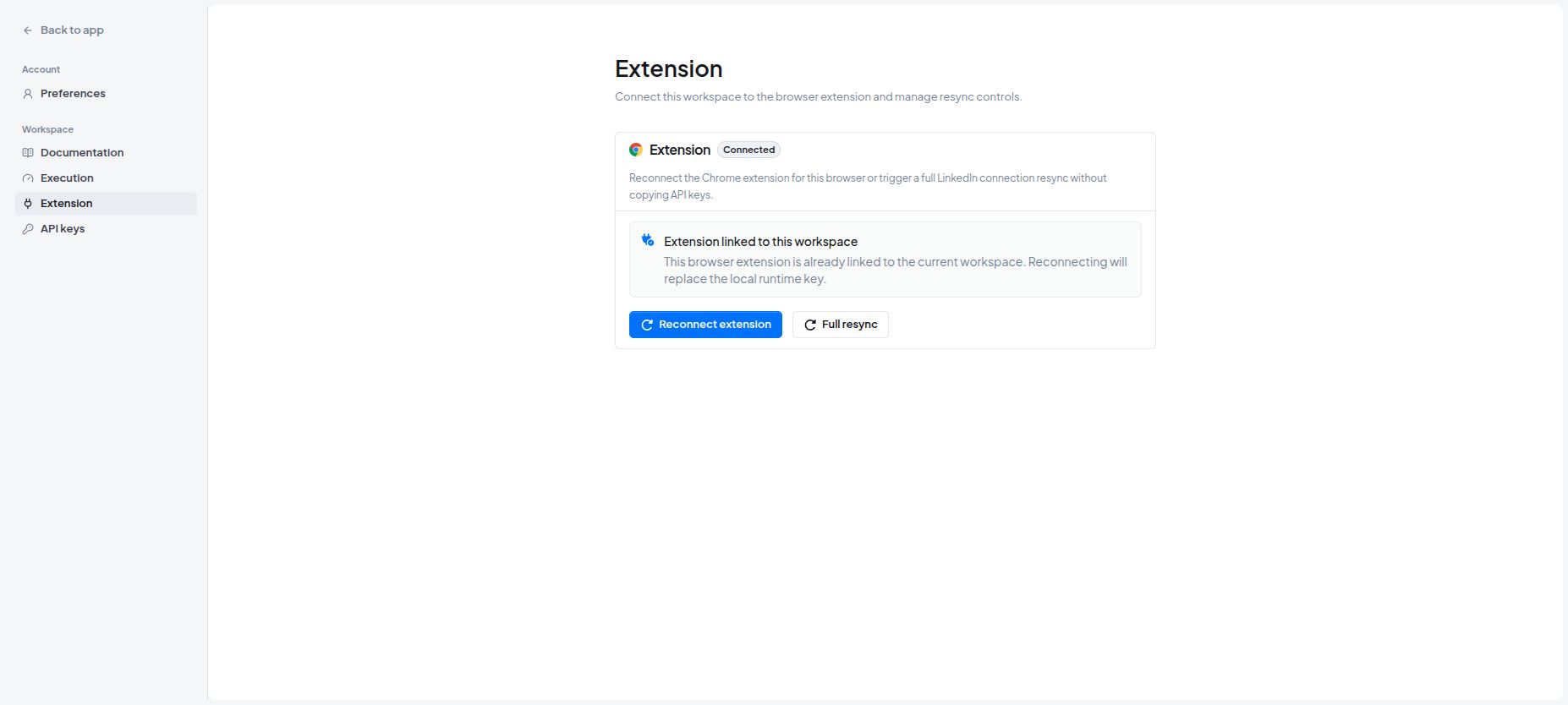 Connected OutreachGenie extension status